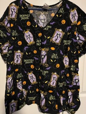 Nightmare Before Christmas scrub shirt